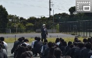 佐々木教頭先生から今回の避難訓練と避難時の注意点についての話