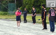 激励の言葉を述べる生徒会長
